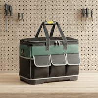 Canvas Tool Trolley Large Capacity Rolling Tool Bag Wear-Resistant for Electricians, DIY Enthusiasts, Home Repair, Construction Site