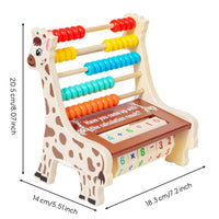 Wooden Abacus with Blocks Tabletop Educational Abacus Hands-on Counting Frame for Young Children, Classroom, Homeschool