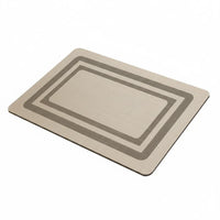 Diatom Mud Bath Mat Rectangular Home Accessory Printed Line Pattern for Doorway
