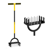 Lawn Aerator and Soil Loosener 2-in-1 Standing Garden Tool for Turning Soil