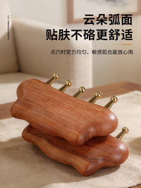 Brass Cloud-Shaped Five-Tooth Meridian Comb for Head Massage and Scraping