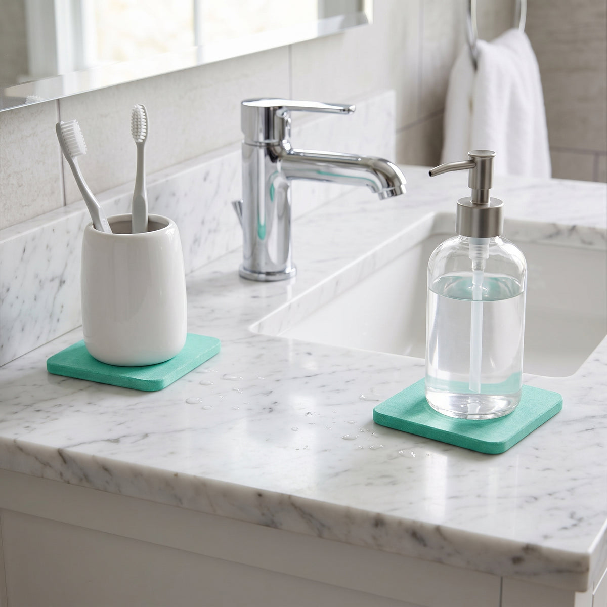 Diatomaceous Earth Absorbent Coasters for Kitchen & Bathroom