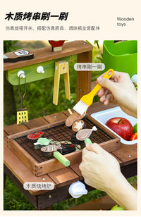儿童过家家木质仿真户外可出水多功能厨房沙水玩家种植亲子互动