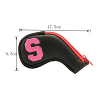 10 Pieces Golf Iron Head Covers Black Iron Club Covers Sports Gear Gear