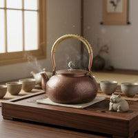 Hammered Copper Teapot Decorative Vintage Design Tea Kettle Long-Lasting