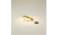 Light Luxury Golden Ant Figurine Modern Design Metal Ant Statue Vintage Design Metal Bug Sculpture Polished Finish for Desktop, Shelf, Office, Hotel