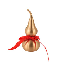 Gourd with Red Ribbon Decorative Metal Gourd Ornament Auspicious Ornament for Car Interior