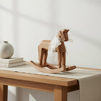 Wooden Rocking Horse Vintage Wooden Appearance Rocking Horse Ornament Rustic for Tabletop, Photography Prop