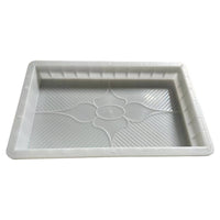 Rectangular Paving Mold Plastic Floral Pattern Mold White Frame for Courtyard