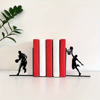 Metal Bookend for Desk Organization with Sports Designs