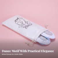 Dance Footwear Pouch Soft Material Drawstring Dance Pouch Portable Storage Bag for Dancers, Girls, Travel