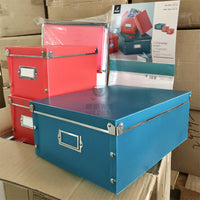 Foldable Storage Box Set of 3 with Snap Lids