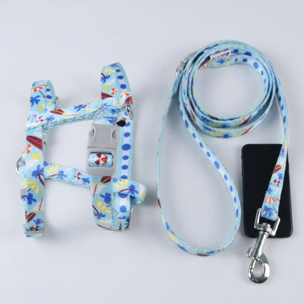 Cat Harness and Leash Set, H-shaped I-Shaped Harness Leash for Outdoor Cat, Secure Resistant Cat Walking Harness for Pet Outdoor Adventure Set