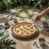 Perforated Pizza Pan Flat Base Cooking Tool Even Heating