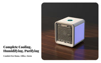 Mini Air Conditioner Humidifier Function Portable Water-Cooled Chiller Multi-Functional Mini Water-Cooled Chiller for Office, Desktop, Bedroom