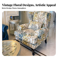 Curved Side Armchair Chair Highrear Design Upholstered Curved Side Armchair Armchair US Rural and Type Sturdy Wood Frame