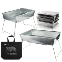 Galvanized Barbecue Grill Outdoor, Stackable BBQ Cooking Grill for 3-5 People, B Que Grill 45x30cm - Image 2