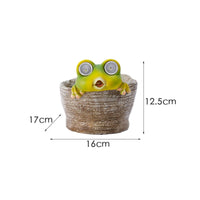 Solar Light Frog Planter Decorative Resin Frog Planter Ornament for Patio