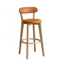 Wooden Counter Stool with backrestrest Modern Design Upholstered barstoolstooltool with backrest