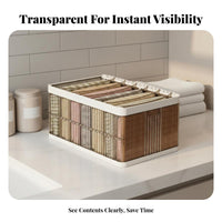 Clothes Storage Container Transparent Wardrobe Divider Box No Assembly Required