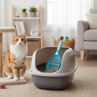 Litter Sifter with Long PP Material Sieve Tool, Angled Cat Sifter with Hanging Hook and Fast Draining Holes