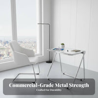 Clear Folding Table Foldable Design Portable Desk Space-Saving for Small Spaces