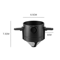 Kitchen Coffee Strainer Mesh Filter Cone Double Layer Portable Foldable Reusable Eco-friendly Abs Stainless Steel Suitable for Gift Giving Home