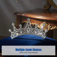 Princess Hair Comb for Girls, Crystal Headpiece, Kids Birthday Tiara, Elegant Crystal Hair Accessory