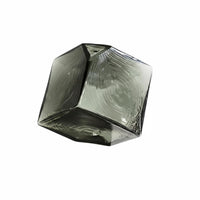 Geometric Glass Vase, Concave Cube, Hydroponic Flower Arrangement Decor