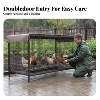 Large Metal Chicken Enclosure Weatherproof Poultry Enclosure Lockable Door