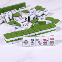 Mini Mahjong Set Lightweight Mini Chinese Mahjong Set Long-Lasting Sleek Feel for Travelers, Camping