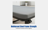 Folding Recliner Bed, Office Nap Chair, Single Lounger, Portable, Steel Frame, Hospital Assistant, Home, Outdoor Camping