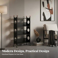 Multi-Level Rolling Cart Space Saving 4-Tier Mobile storage cart adaptable Use Ventilated Shelves for Students, Homeowners