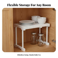 Wardrobe Divider Shelf Space Saving Adjustable Cabinet Shelf Easy to Install Closet Organizer for Homeowners, Students, Under Sink, Washroom, Bookcase