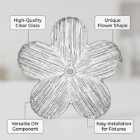 Textured Floral Lamp Shade Piece, Pendant Light Glass Cover, Glass Lamp Shade for Living Room, DIY G - Image 7