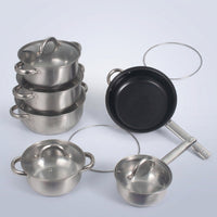 Frying Pan and Saucepan Set for Induction Hob, Stainless Steel Pots and Pans Set with Glass Lids, Wedding Gift, Essential New Home Gift