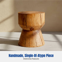 Hardwood Side Table, Vintage Wabi-Sabi Design, Handmade Creative Stool, Rustic Coffee Table Base