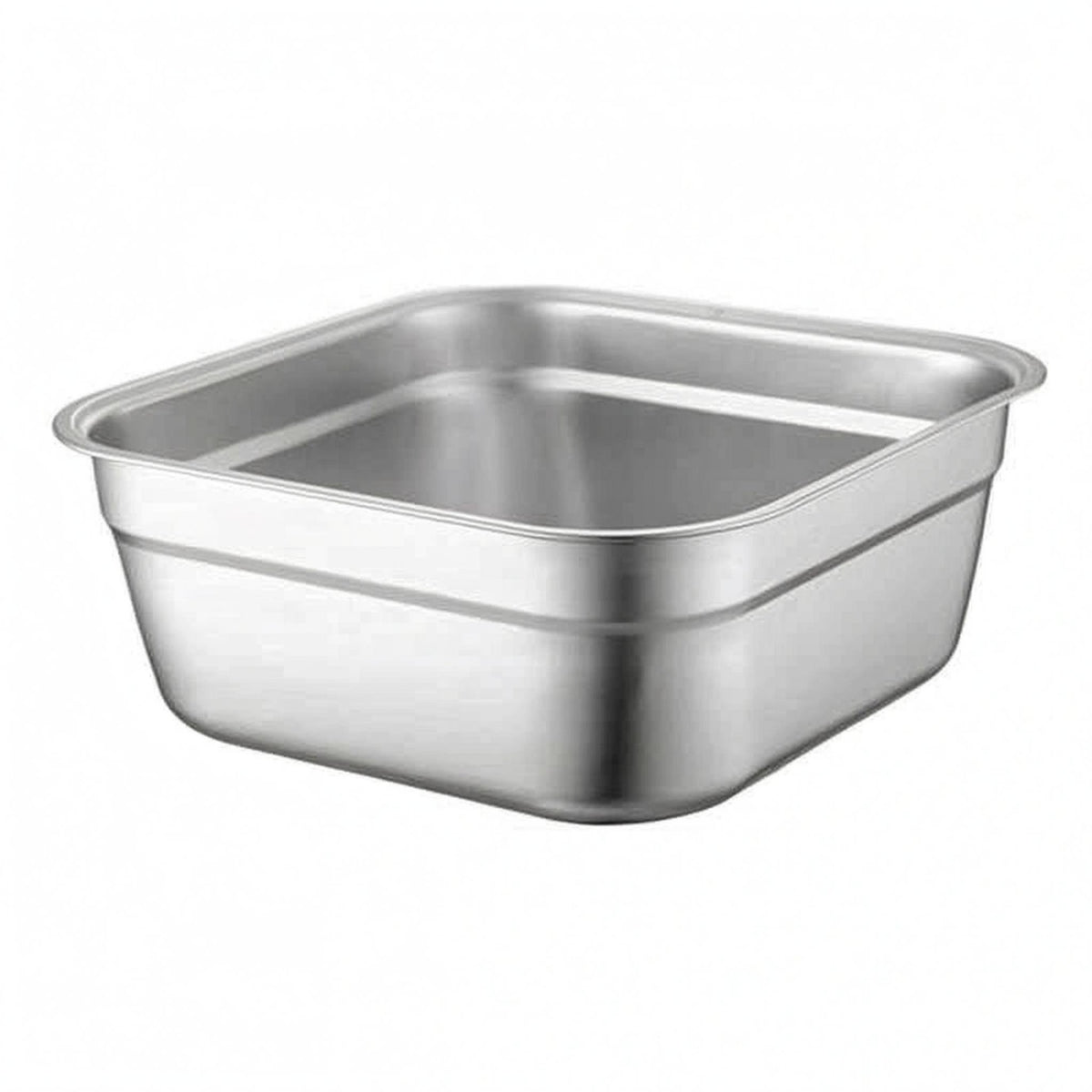Stainless Steel Basin Rolled rims Household Container Shiny Silver