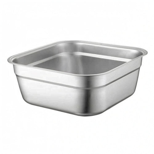 Stainless Steel Basin Rolled rims Household Container Shiny Silver
