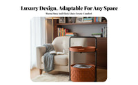 2-Tier Rolling Storage Table Sturdy Frame 2-Tier Wheeled Organizer Uncovered Top