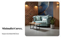 Neotimelessal design sapphire Tufted Barrel Chair Curved spine Design Single Sofa Upholstered Armchair Thick Padded pad for Interior Designers, Cafe Owners, Bedroom, Reception Area, literary corner, Home Office