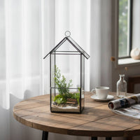 Glass House Terrarium Hanging Glass Terrarium Clear for Windowsill, Shelf