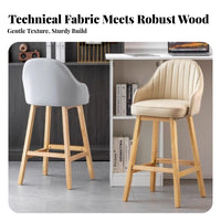 Upholstered High Stool with Backrest Minimalist Design Counter Chair Padded Seat