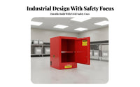 Fire-Resistant Blast-Resistant-Proof Cabinet Heavy-Duty Steel Construction Safety Cabinet Double Ventilation Hazardous Material Storage Locker Adjustable Shelves for Laboratory Technicians, Industrial Workers, Workshop, Warehouse, Hospital, School