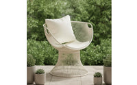 Gold-Tone Woven Metal Chair Contemporary Chair with Cushions Padded Furniture Comfy for Readers, Terrace