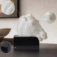 Horse Head Statue Resin Horse Head Sculpture Carved for Living Room, Entryway