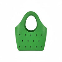 Perforated Tote Simple to Clean Tote with Oval Handle Breathable Beach Bag for Pool, Shower