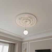 Round Carved Ceiling Medallion PU Material Decorative Chandelier Base Plate