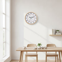 Kitchen Wall Clock Wood-Look Wall Clock with Glass Front Large Numbers