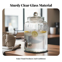 Glass Beverage Dispenser with Spigot Party Drink Dispenser Iced Tea Jar for Commercial Use